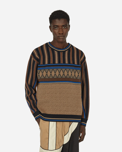 Ahluwalia Kuti Knitted Crew Brown Sweatshirts Crewneck AHLU-KN011AW23-YA01 BR