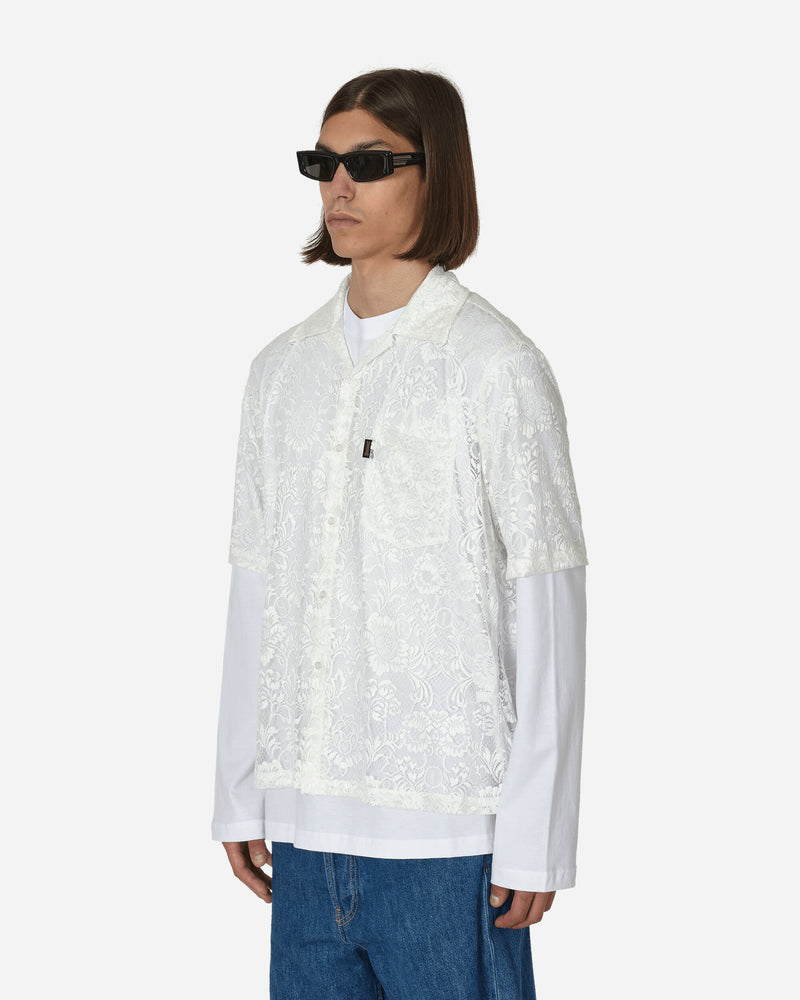 Aries Lace Hawaiian Shirt White Shirts Shortsleeve Shirt CTAR40103 WHT