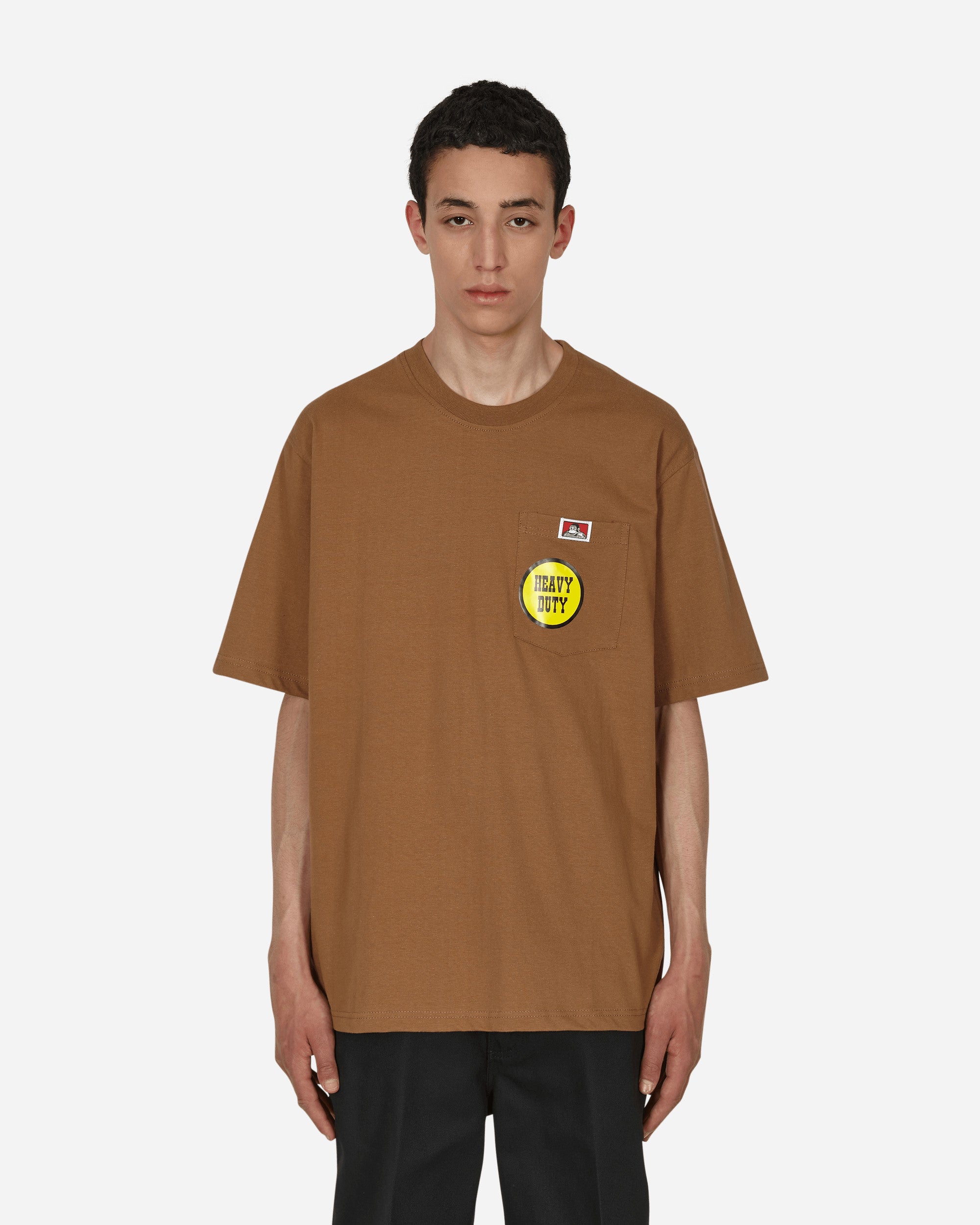 Heavy Duty Classic Label Pocket T-Shirt Brown