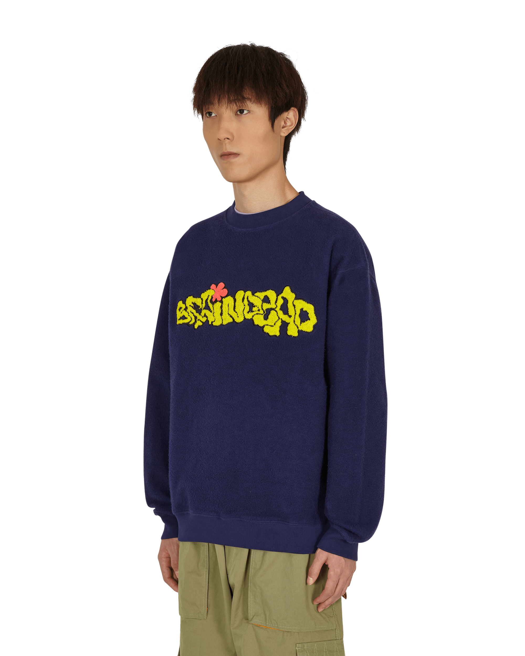 Brain Dead Slime Reverse Navy Sweatshirts Crewneck BDF21T10002196 NY01