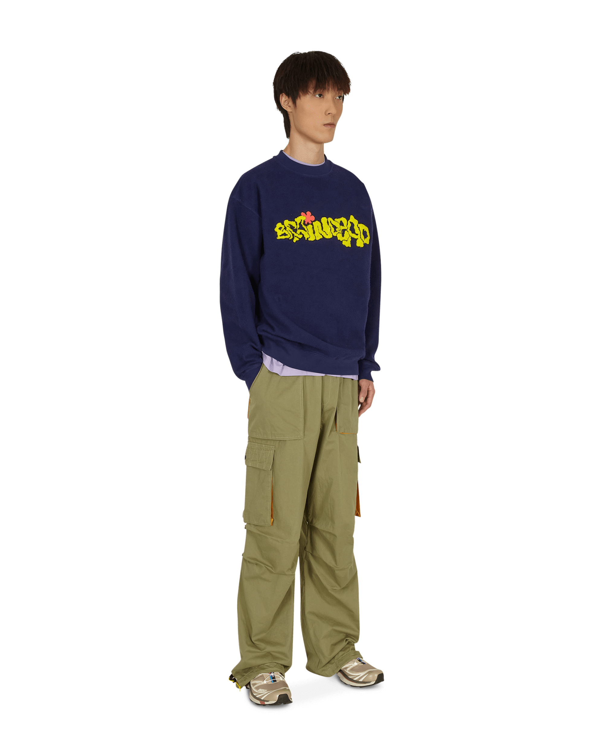 Brain Dead Slime Reverse Navy Sweatshirts Crewneck BDF21T10002196 NY01