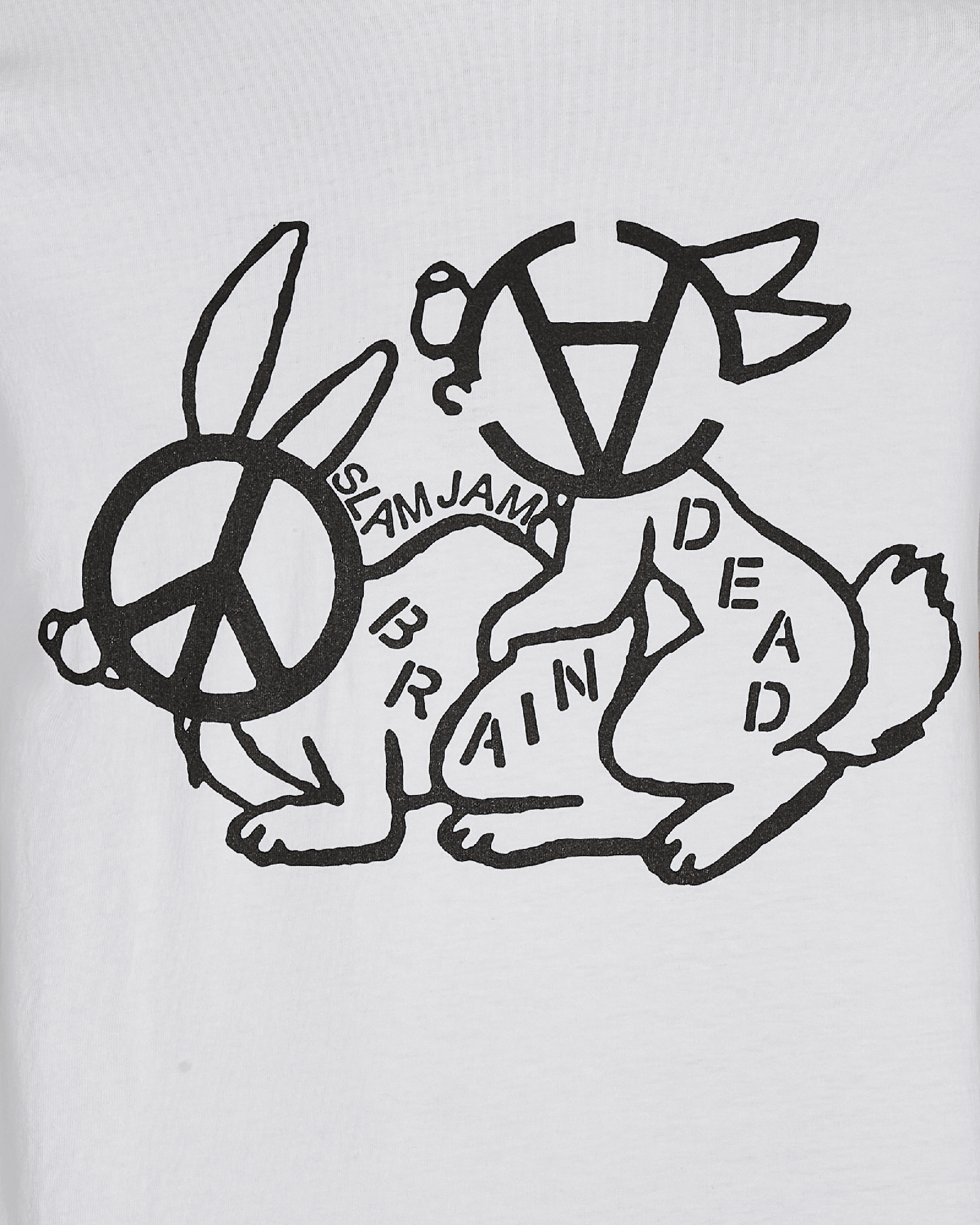 Brain Dead Anarchy Bunny Love White T-Shirts Shortsleeve BDSJBUNNYLOVETEE 001