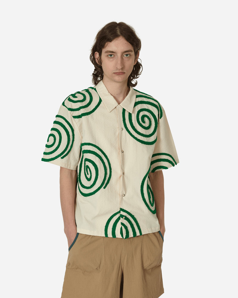 Brain Dead Swirls Short Sleeve Button Up Sand Shirts Shortsleeve Shirt BDS23T05003059 B414