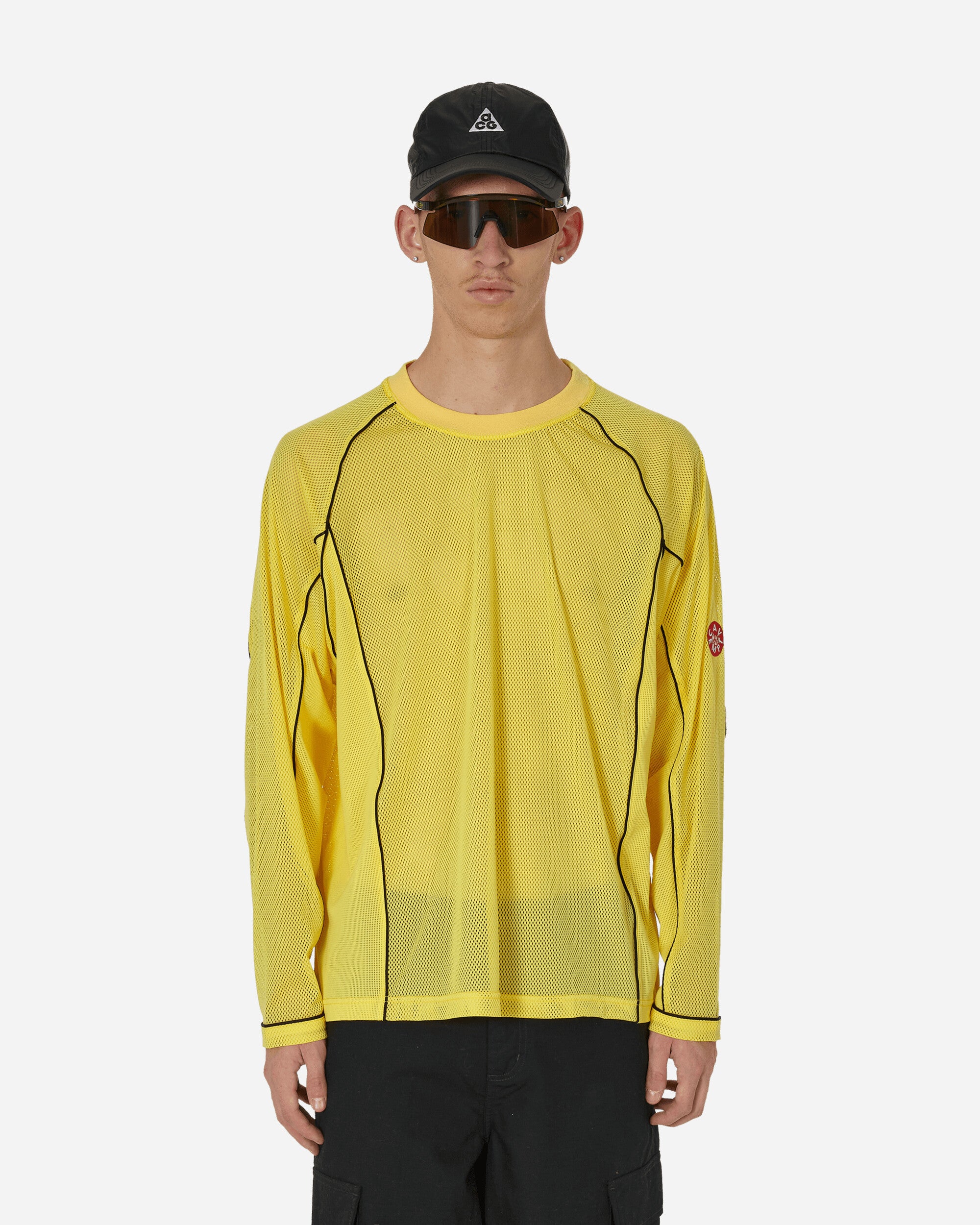 Mesh Raglan Colour Longsleeve T-Shirt Yellow