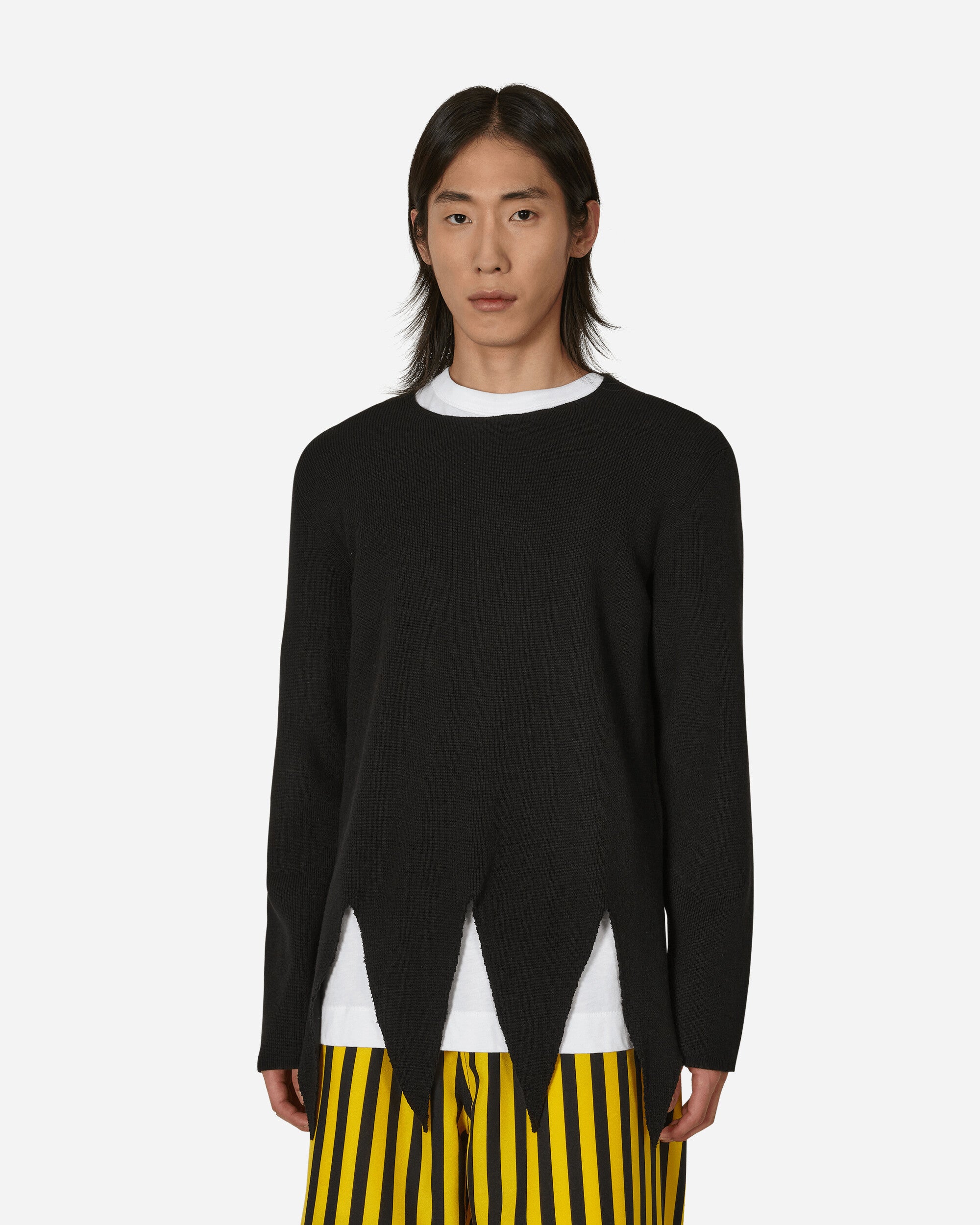 Asymmetric Hem Sweater Black