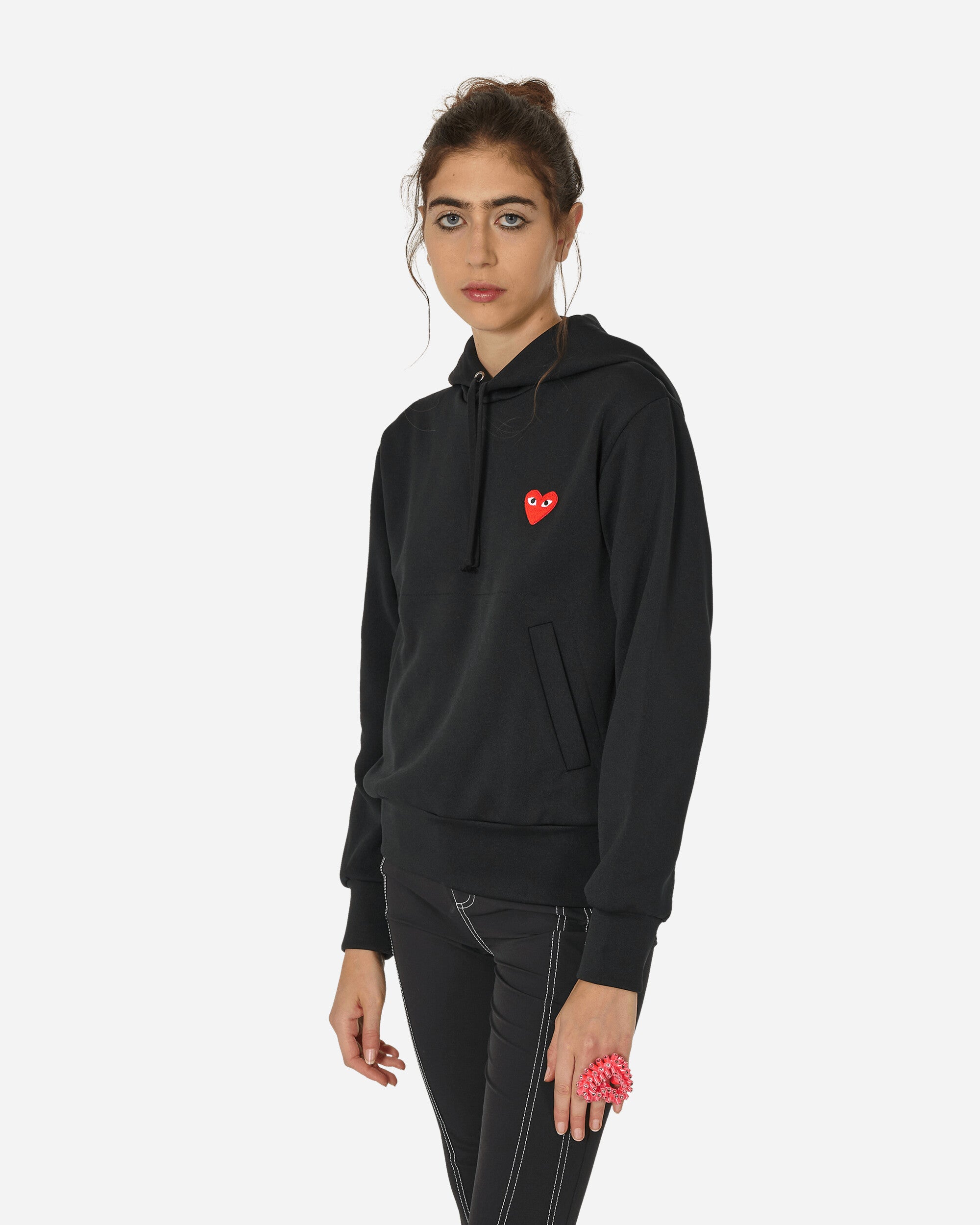 Small Heart Hooded Sweatshirt Black