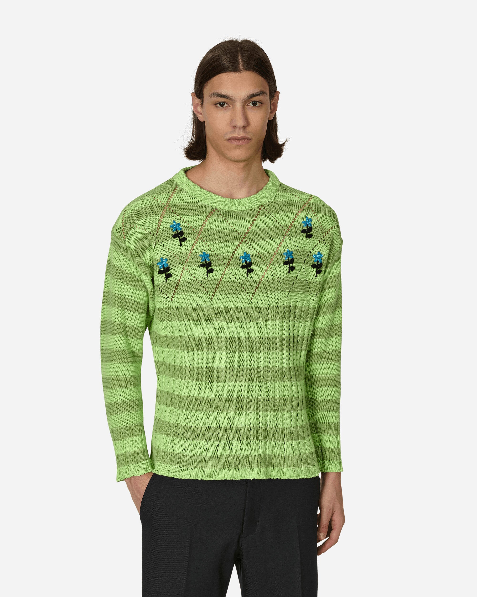 Cormio Damagoj Line Dyed Striped Green Knitwears Sweaters CORDAMAGOJ STRIPEDGREEN