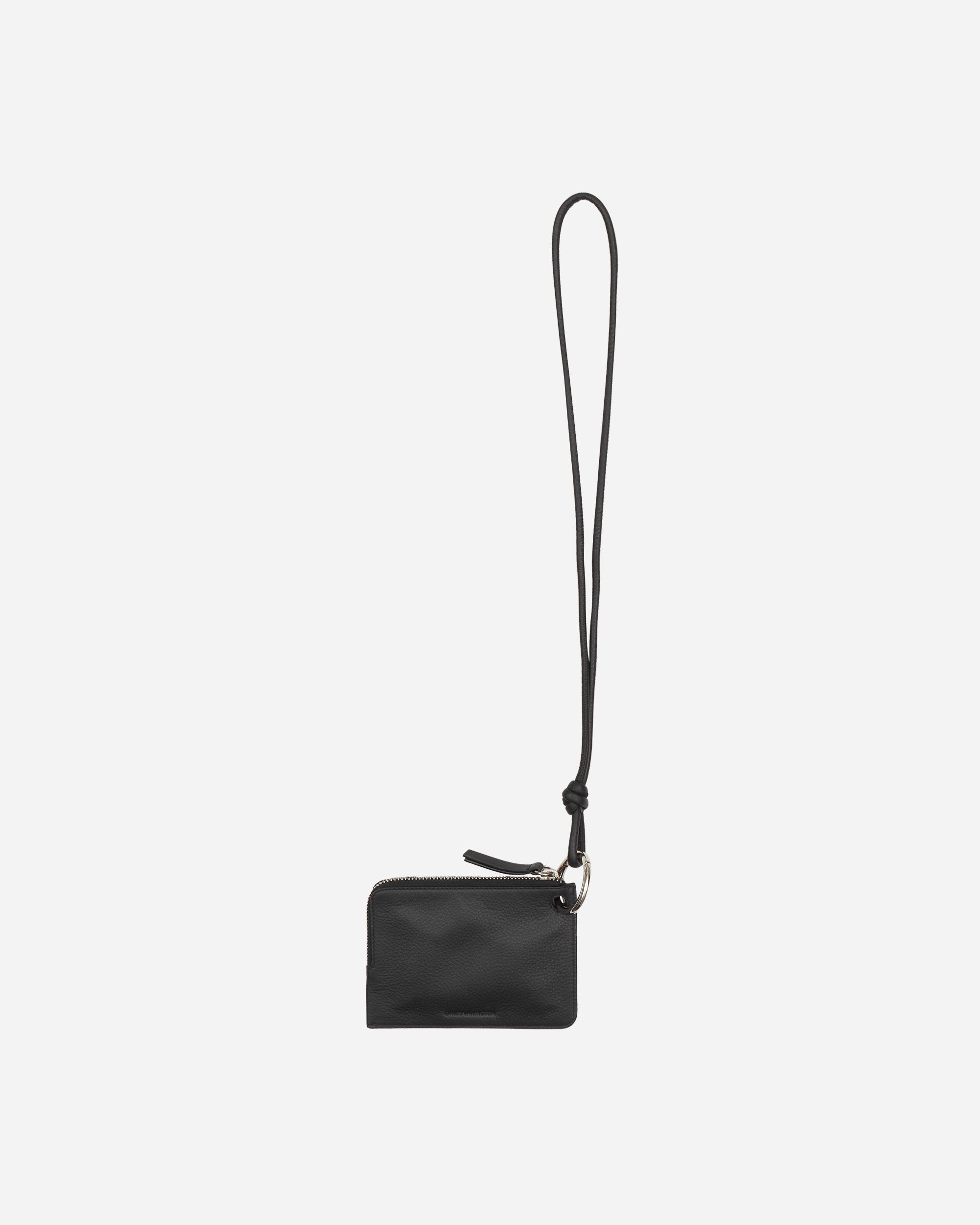 Cord Ring Leather Wallet Black