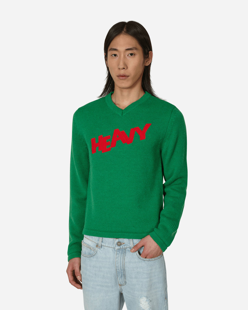 ERL Logo Sweater Knit Green Knitwears Sweaters ERL06N008  1