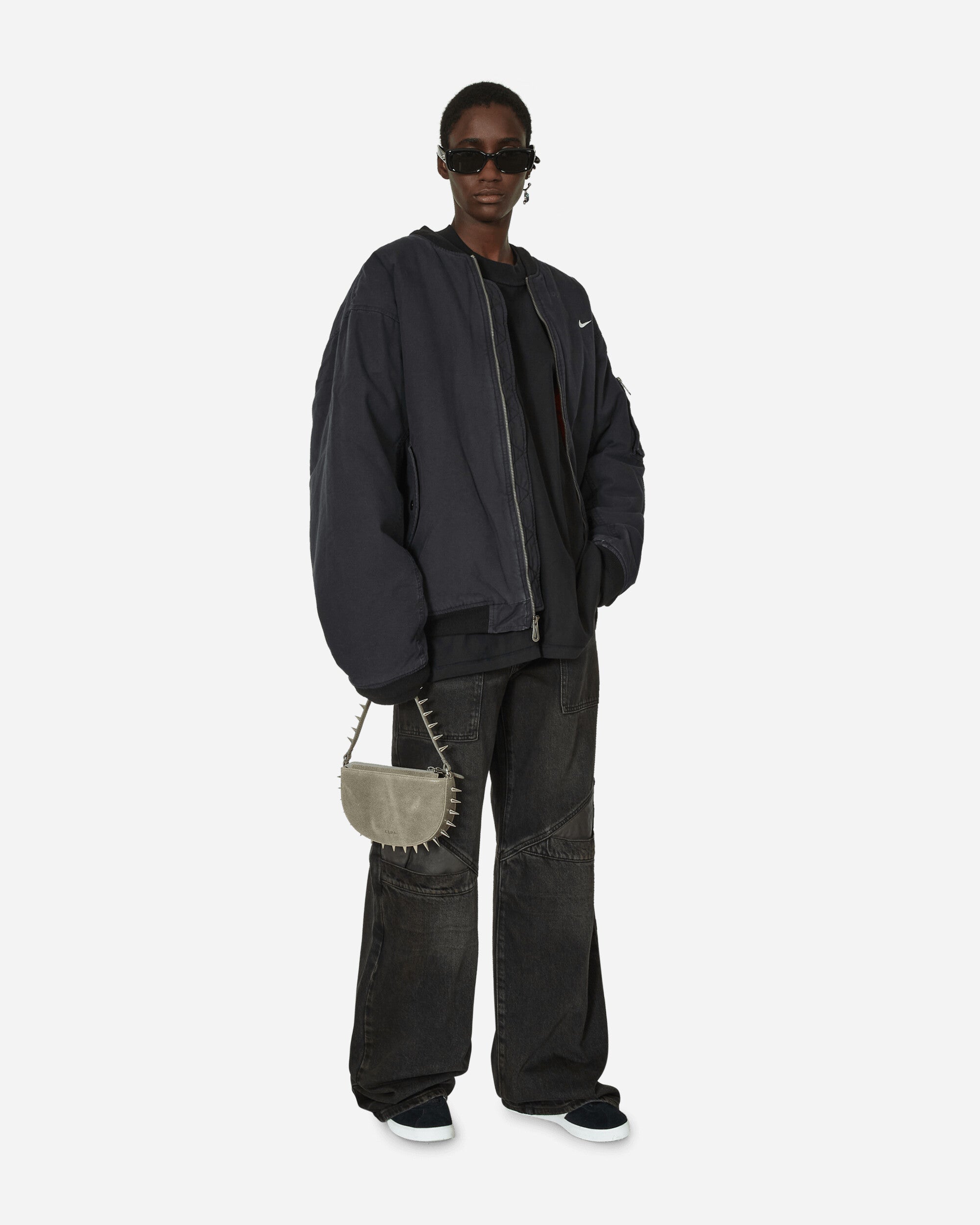 Low Rise Wide Leg Denim Pants Black