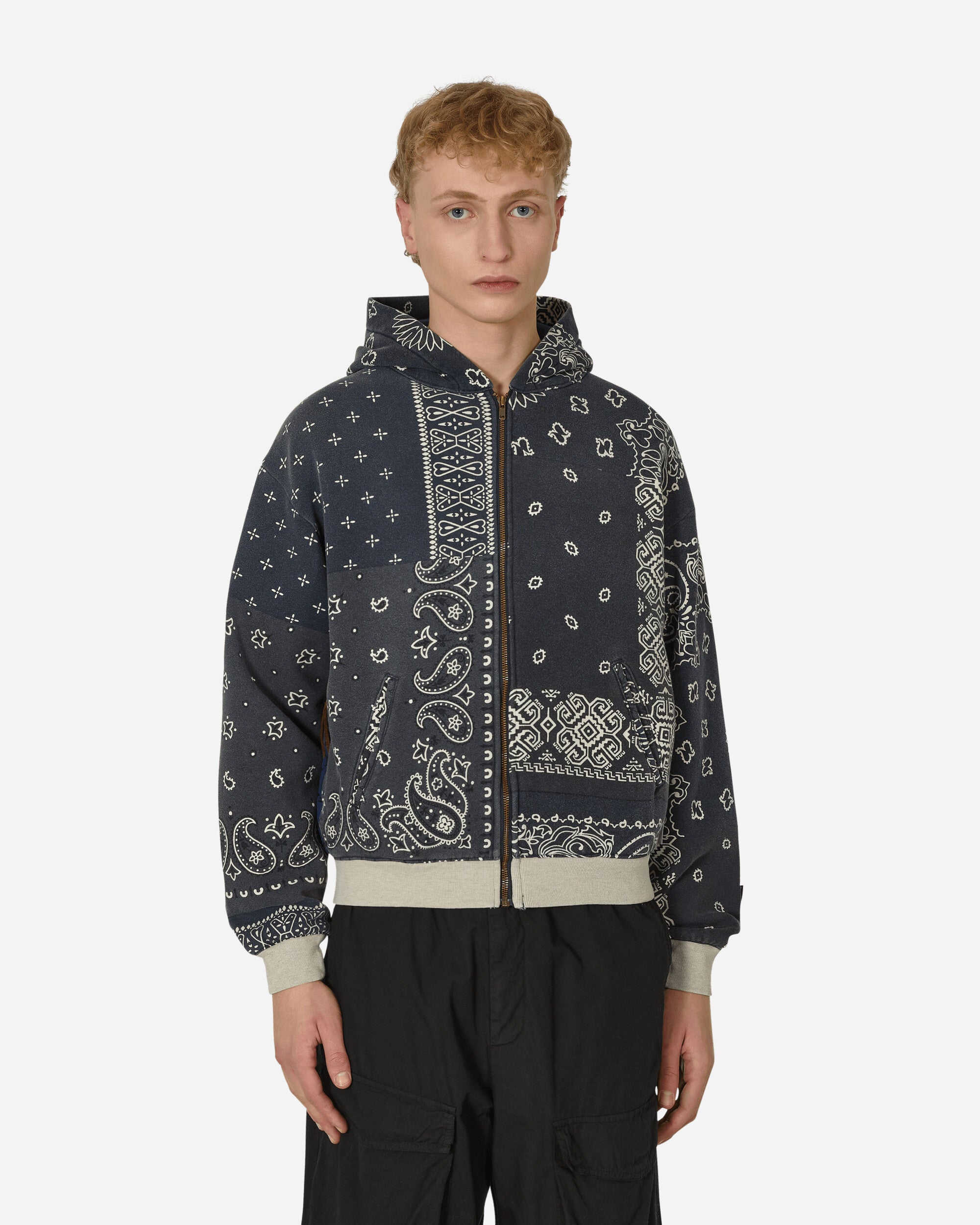 Fleece Knit Bandana Bivouac Hooded Sweatshirt Black
