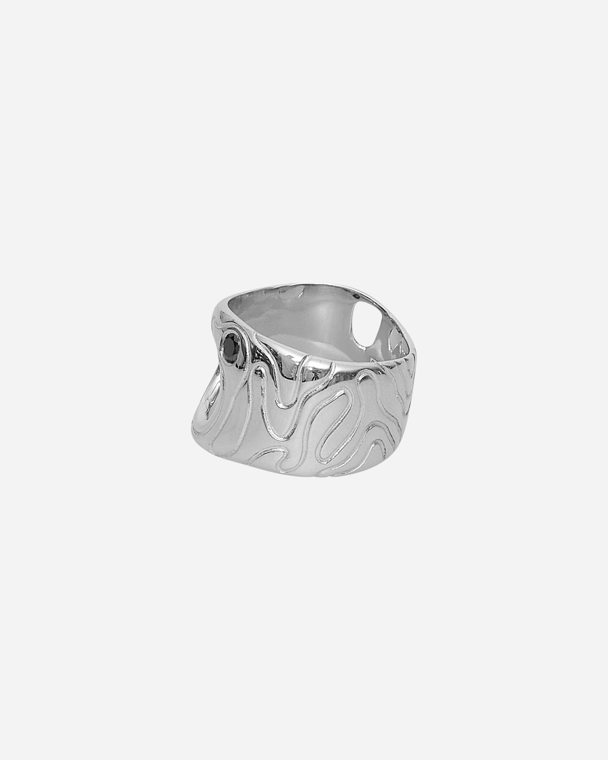 Slam Jam Exclusive Black Sapphire Globe Ring Silver