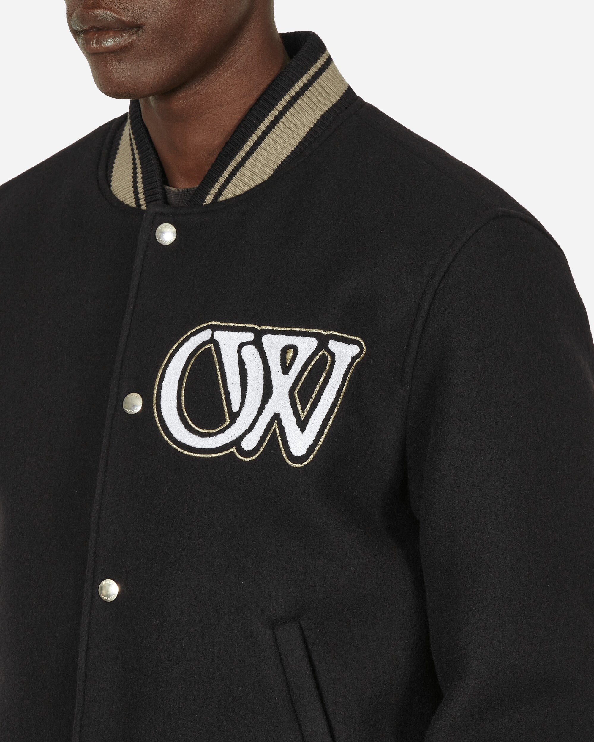 Off-White Moon Phase Vars Bomber Black/White Coats and Jackets Bomber Jackets OMEH053F23FAB0021 1001