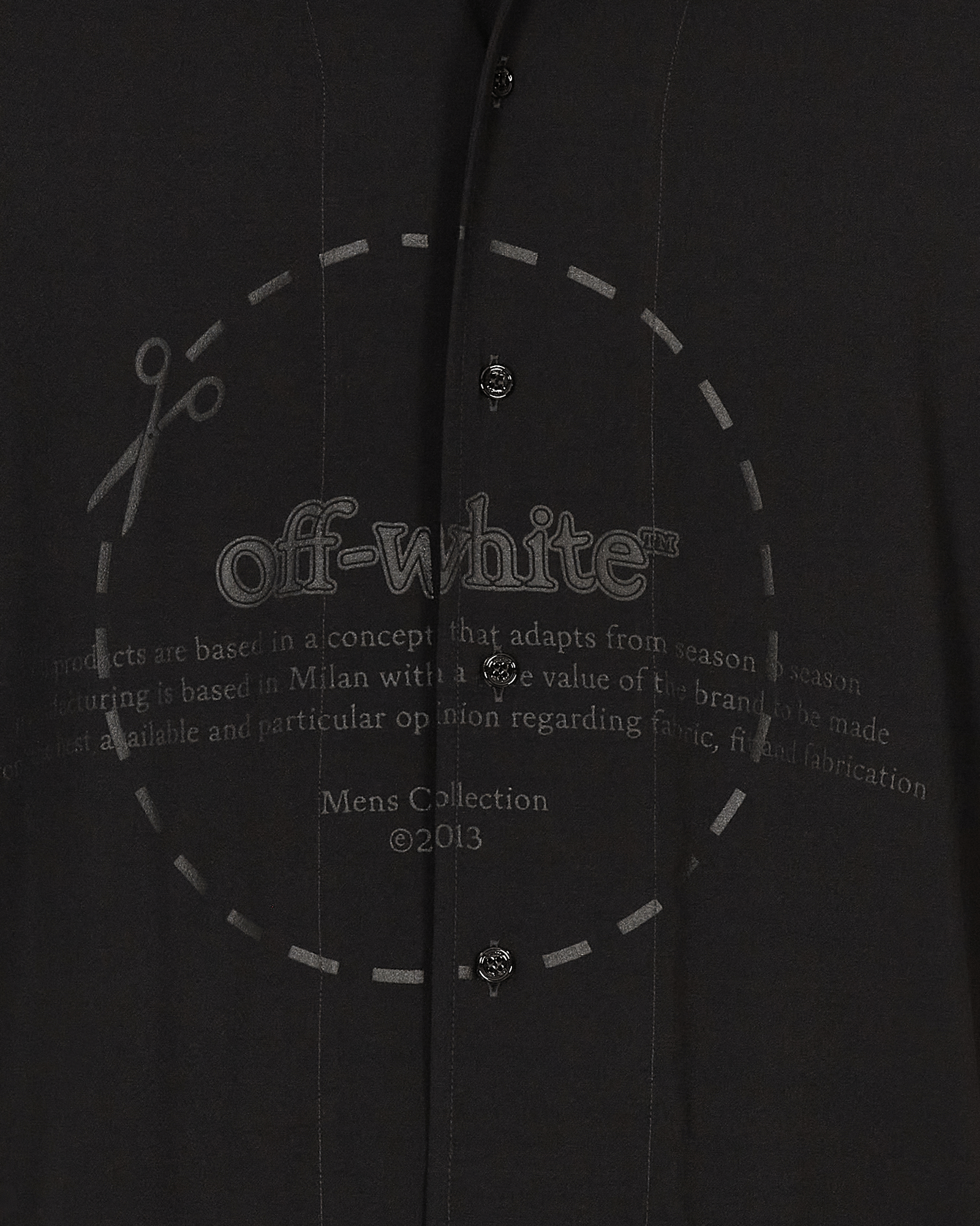 Off-White Cut Here Logo Holiday Shirt Black Black  Shirts Longsleeve OMGA196F21FAB002 1010