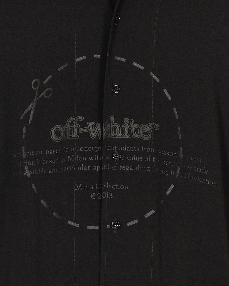 Off-White Cut Here Logo Holiday Shirt Black Black  Shirts Longsleeve OMGA196F21FAB002 1010