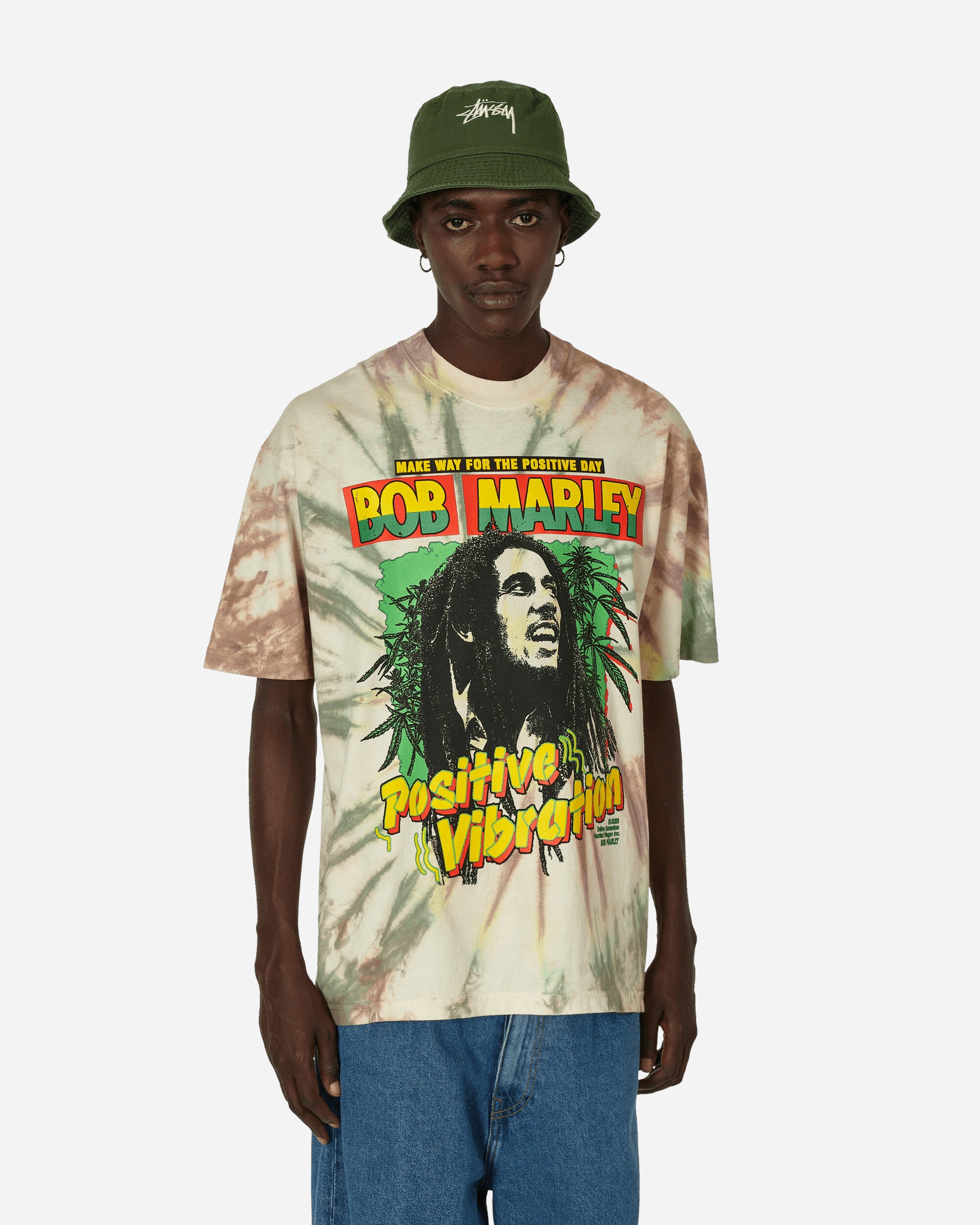 Bob Marley Positive Vibration Hand Dyed T-Shirt Tie-Dye