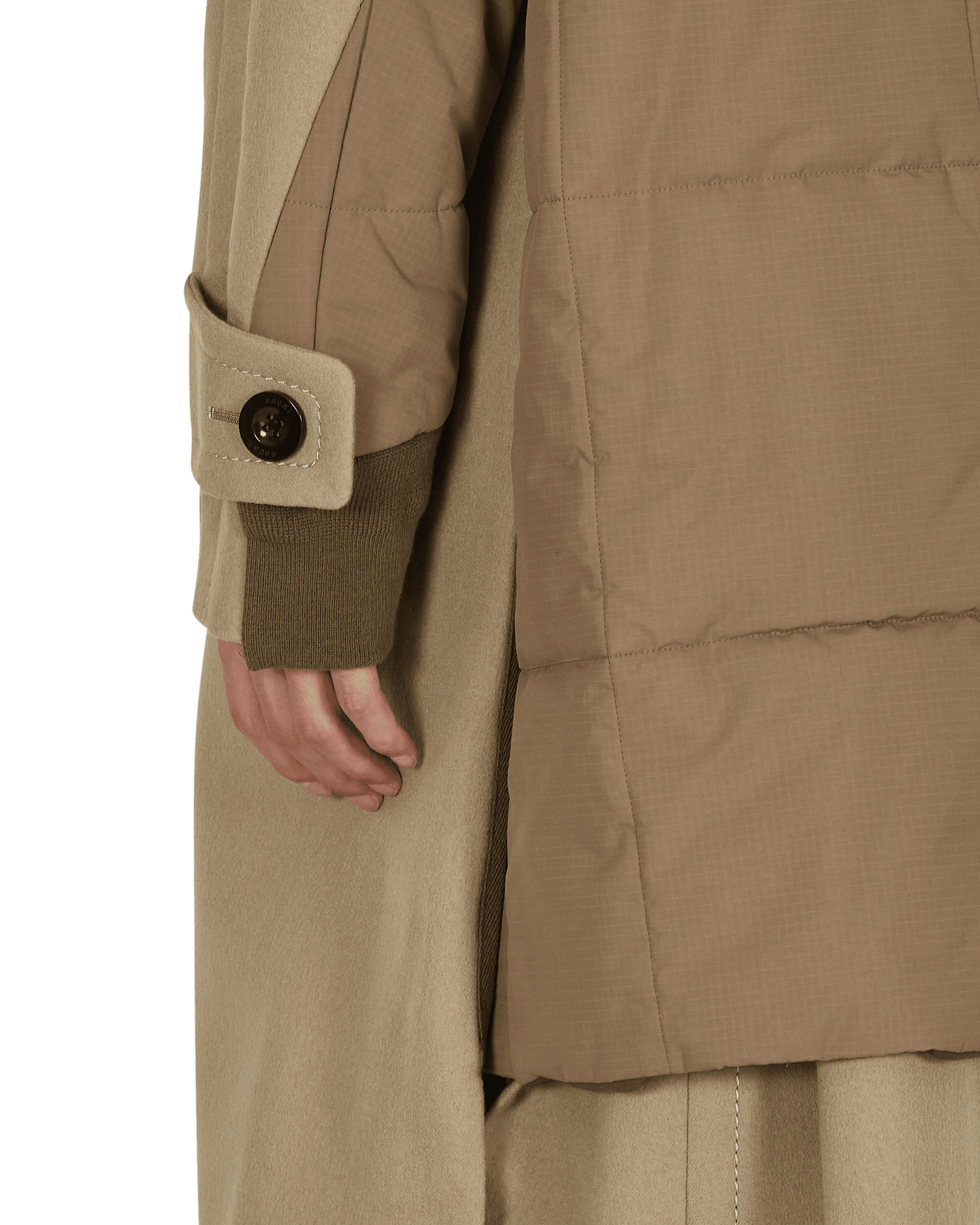 Sacai Wool Melton Beige Coats and Jackets Coats 21-02615M 651