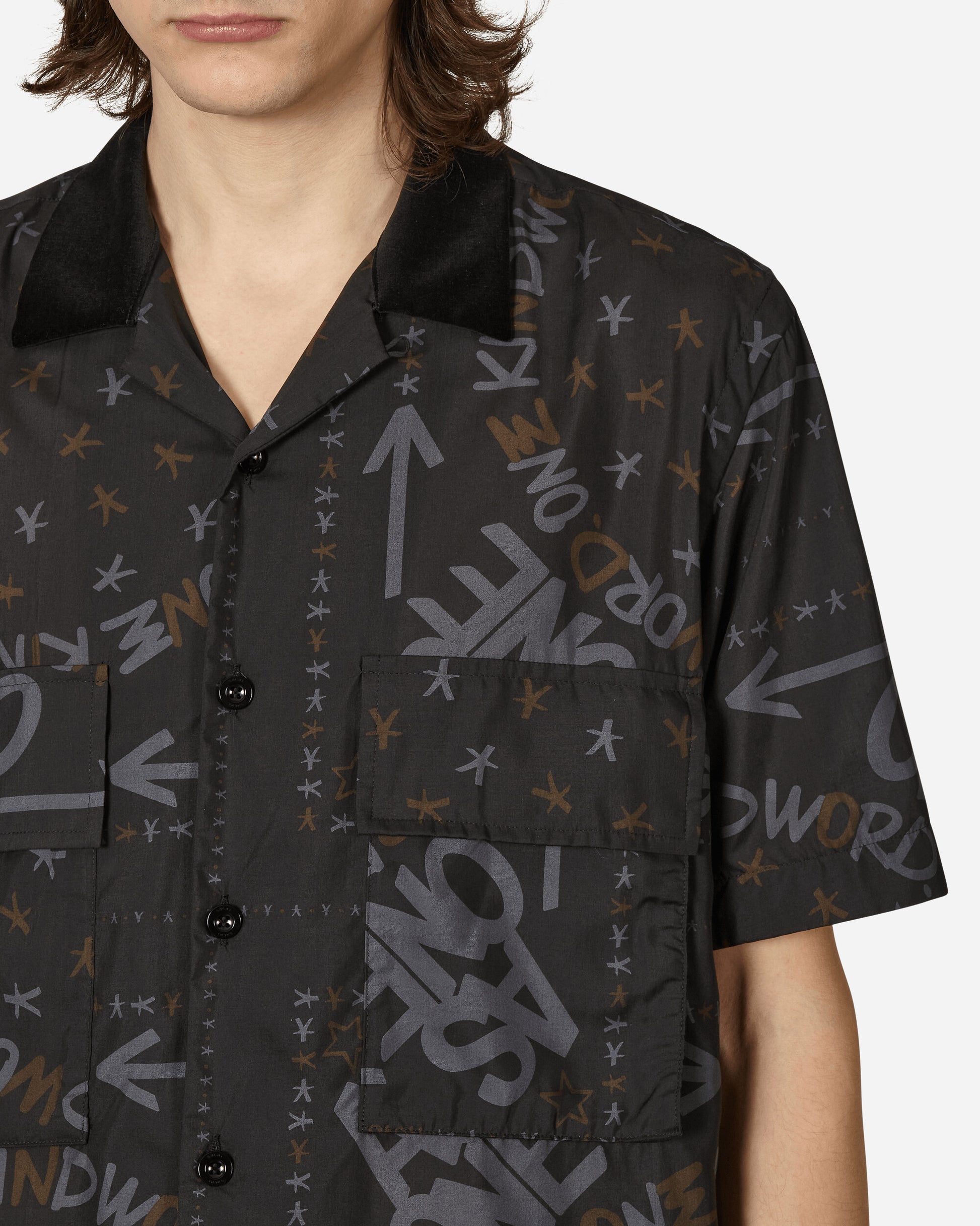 Sacai Eric Haze / Bandana Print Shirt Black Shirts Shortsleeve Shirt 23-02980M 001