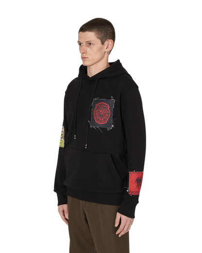 Slam Jam CCCP FEDELI ALLA LINEA - HOODED SWEATSHIRT WITH PATCHES BLACK Sweatshirts Hooded SJAUSW01JY02 BLK001