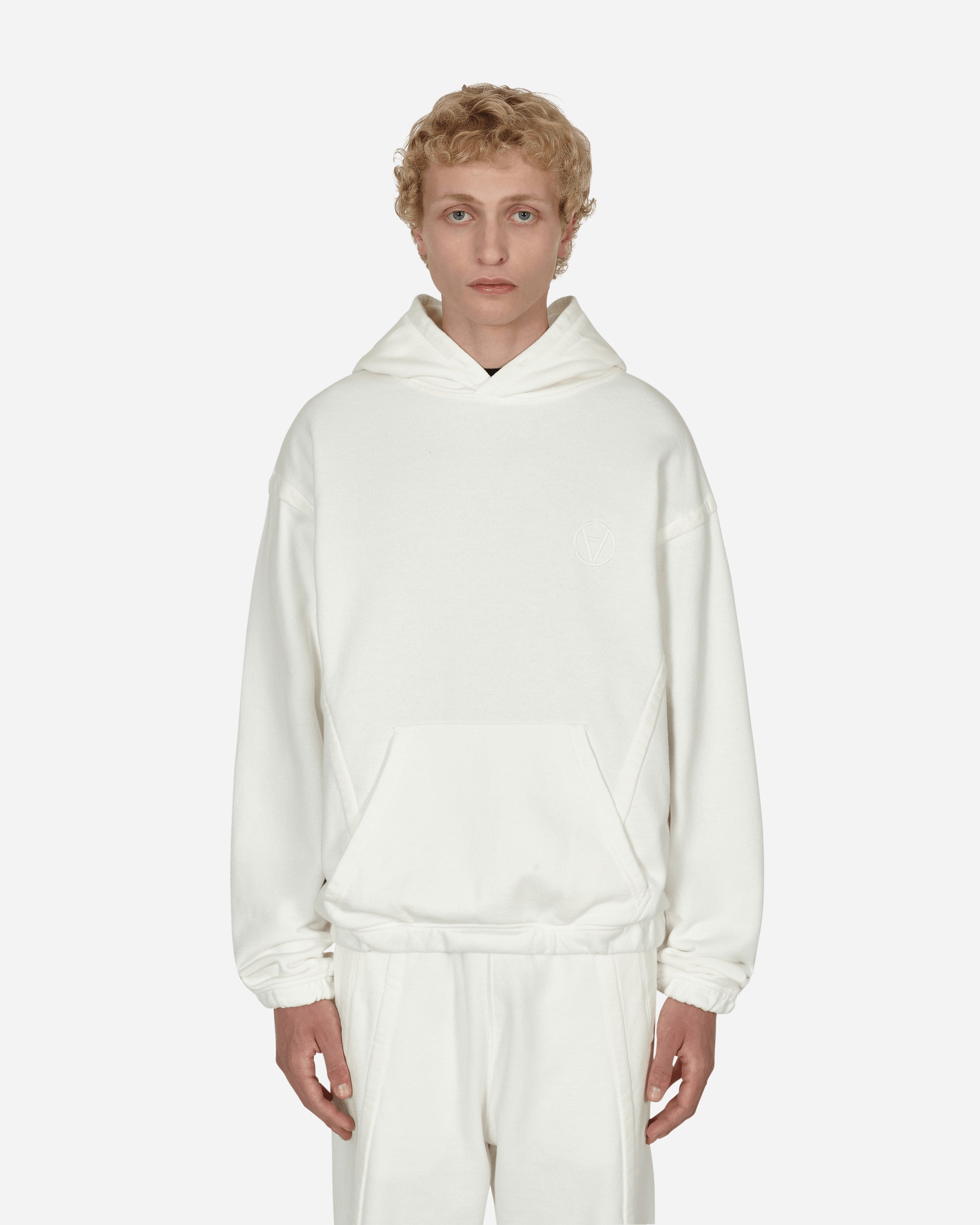 Panel Basic Hooded Sweatshirt White