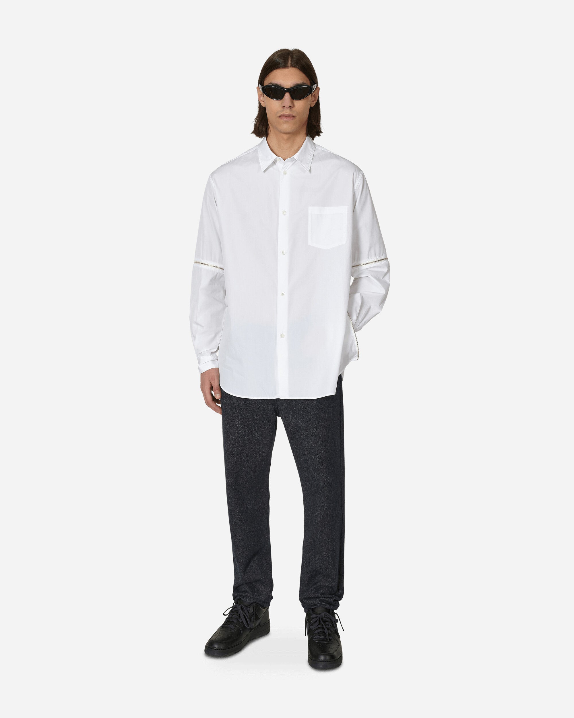 Undercover Zipper Shirt White Shirts Longsleeve Shirt UC1C4407-1 001