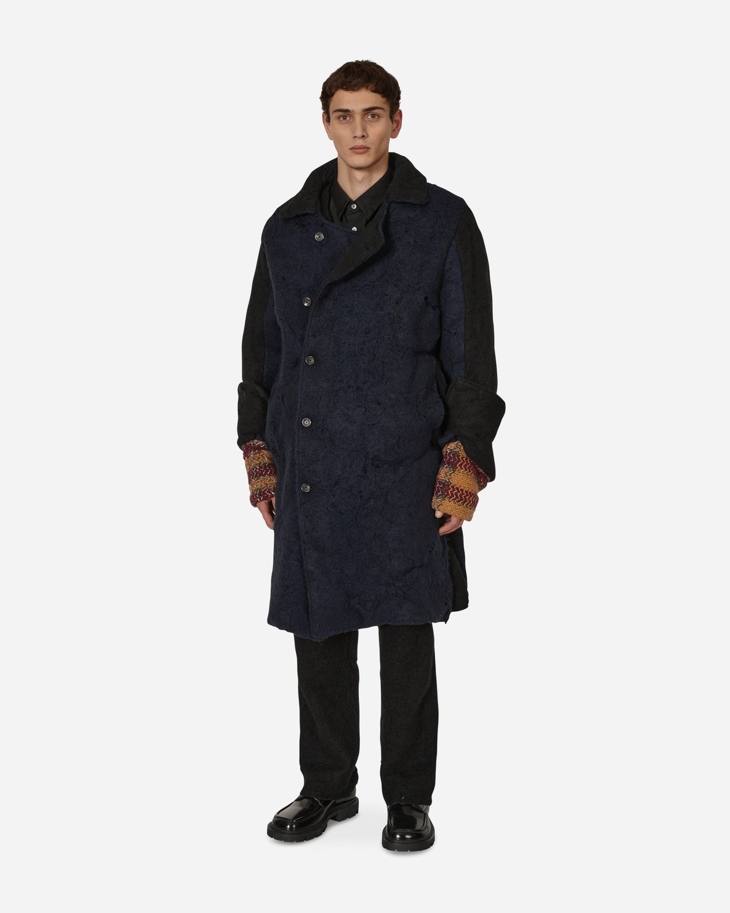 Vitelli Doomboh Coat With Layered Cuffs Black/Navy Coats and Jackets Coats DMB-D020 BBL