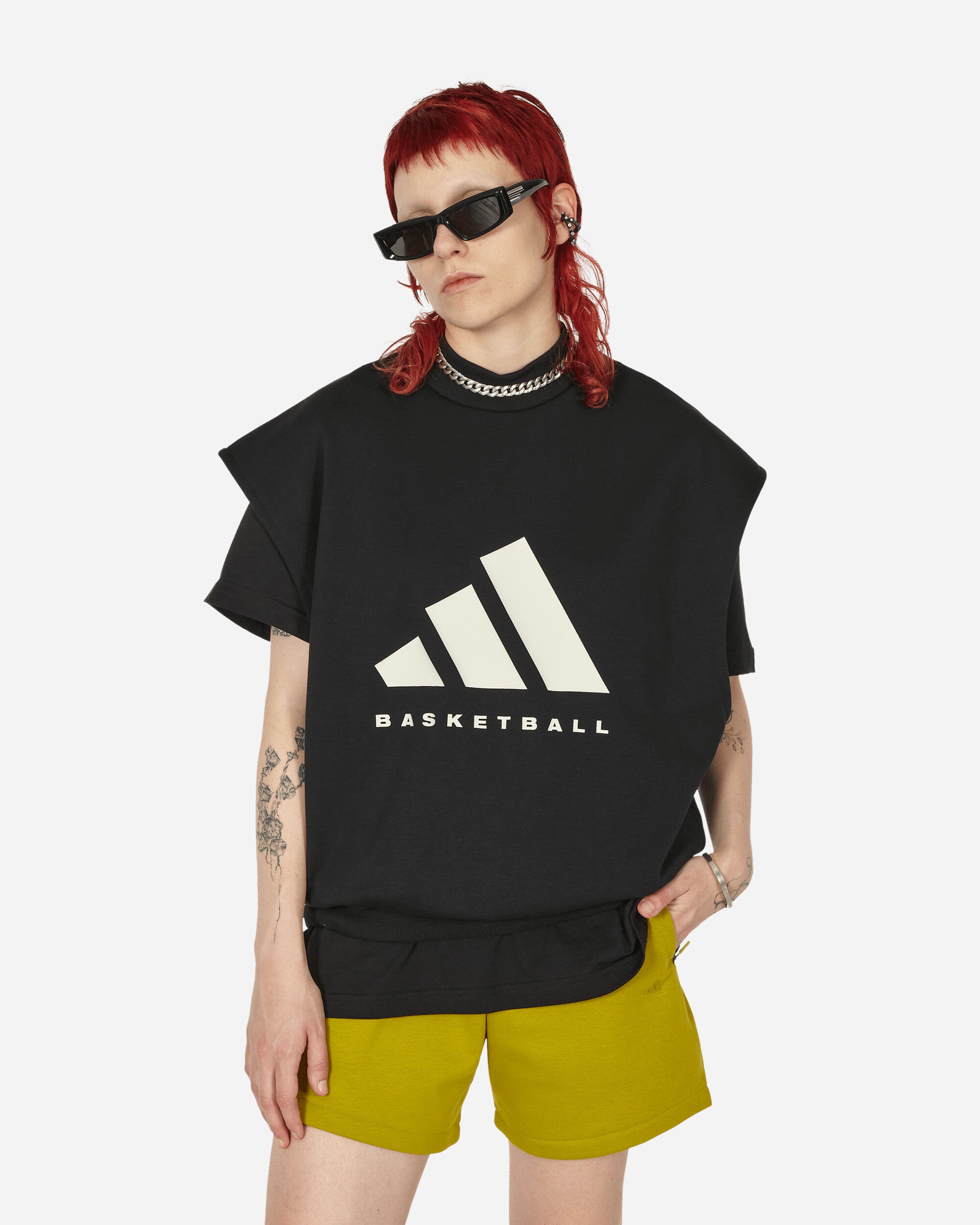 Basketball Sleeveless Crewneck Sweatshirt Black / Talc