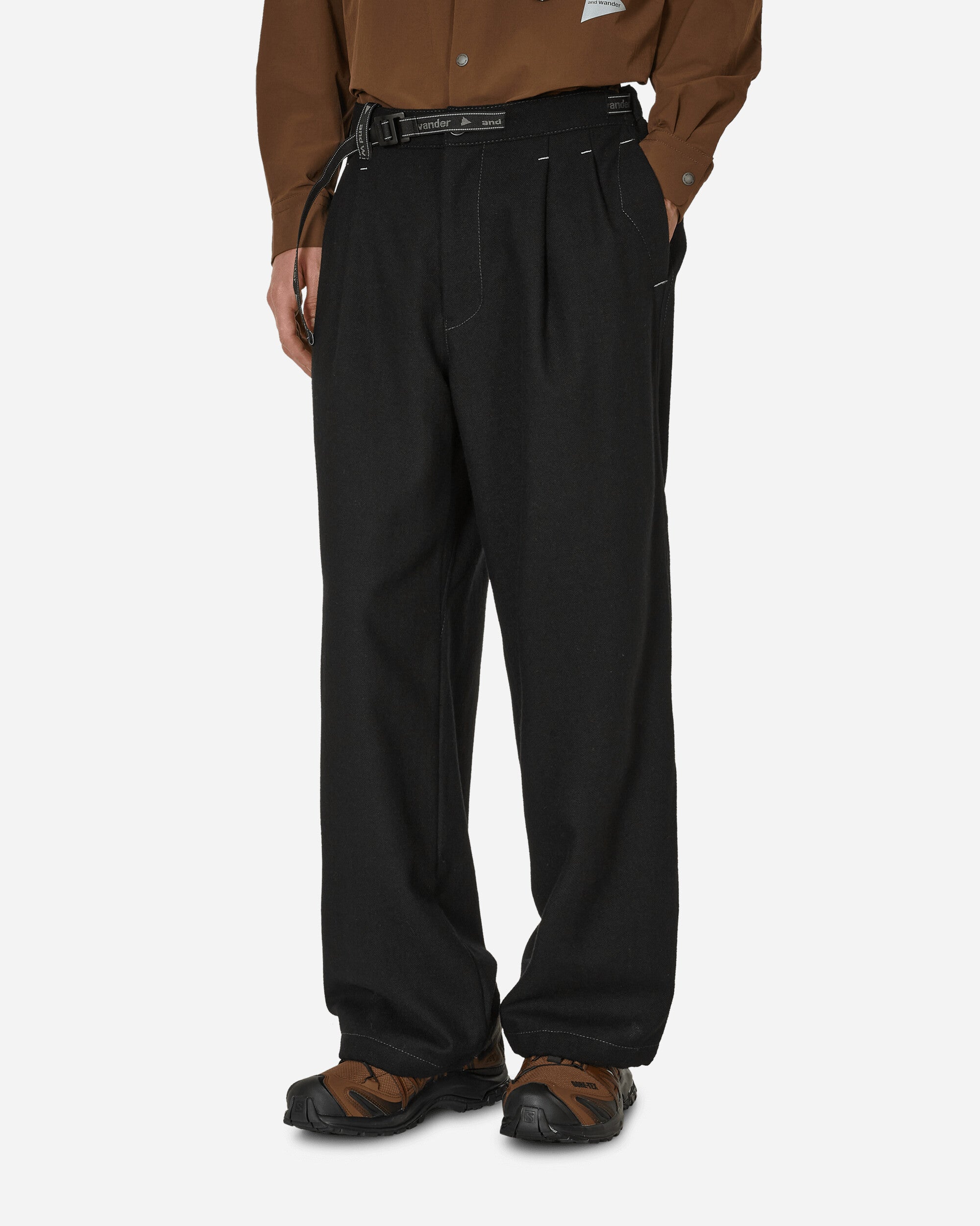 Rewool Tweed Wide Pants Black