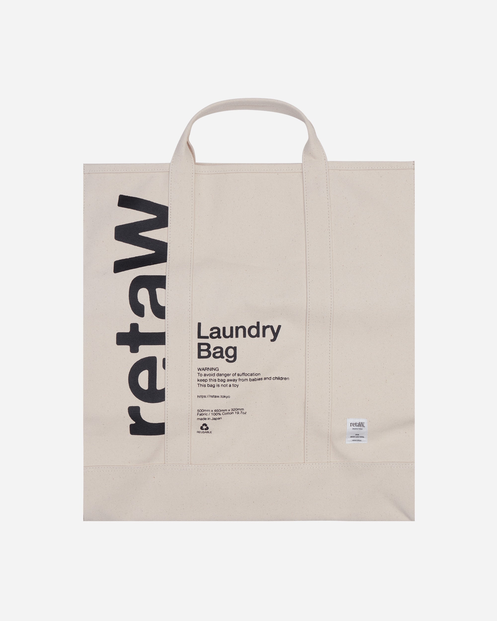 retaW Laudry Bag Logo White Bags and Backpacks Tote RTW-ACC-867 WHT